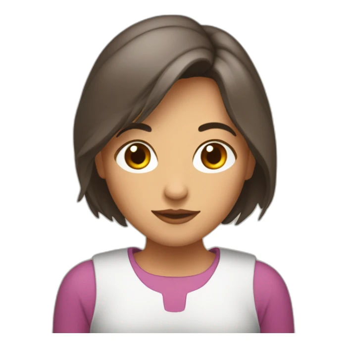 femme brune avec un chignion sur la tête sticker