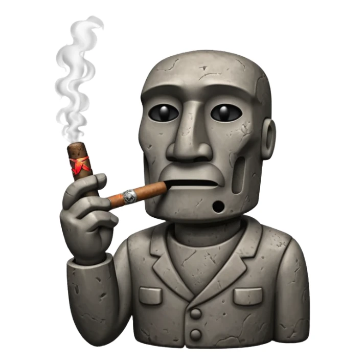 Image of moai smoking a cigar sticker