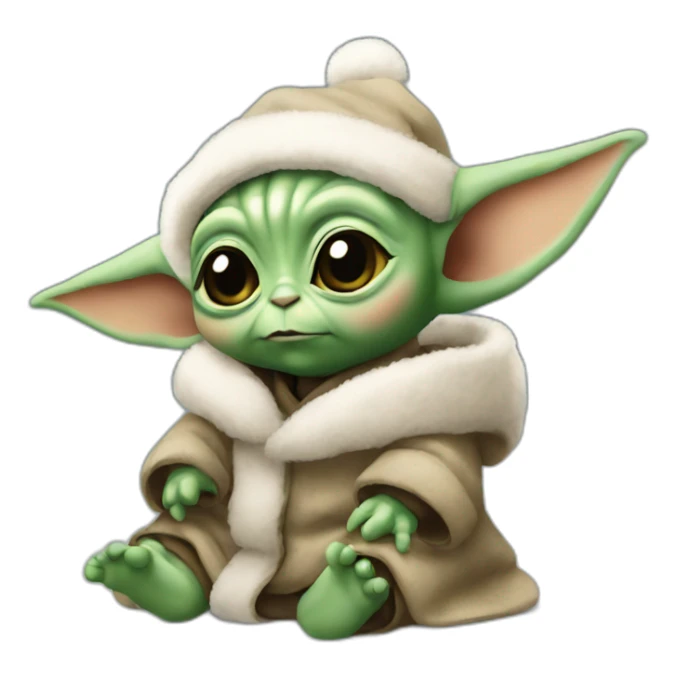 Baby yoda Christmas sticker