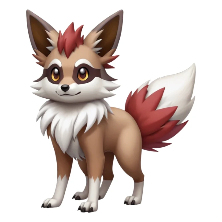 zigzagoon-Eevee-Lycanroc-linoone-furret-Fakémon-hybrid-creature (full body)  sticker