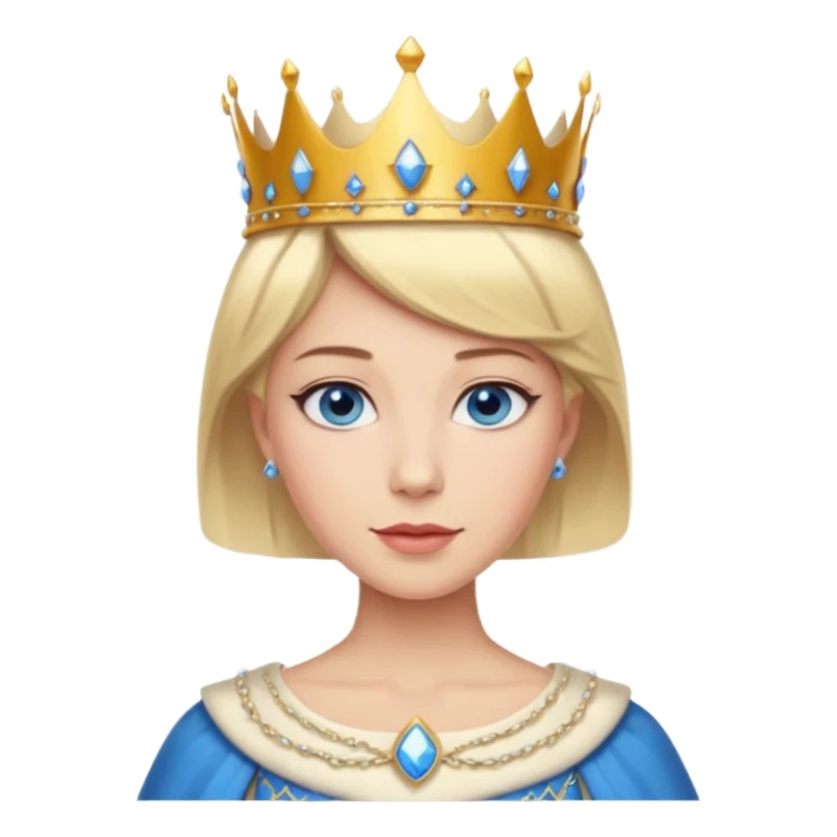 Queen with blonde short hair and blue eyes sticker