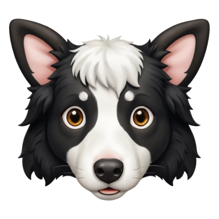 A black and white border collie with cow's horns. sticker