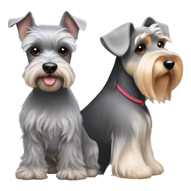 gray mini schnauzer with another mini schnauzer and yorkie sticker