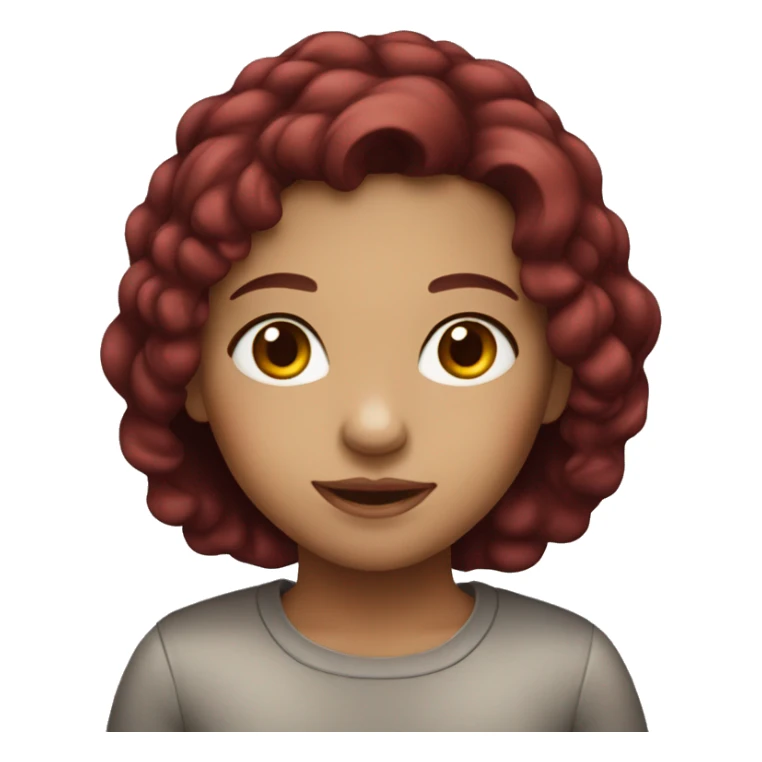 girl with burgundy hair and brown eyes sticker