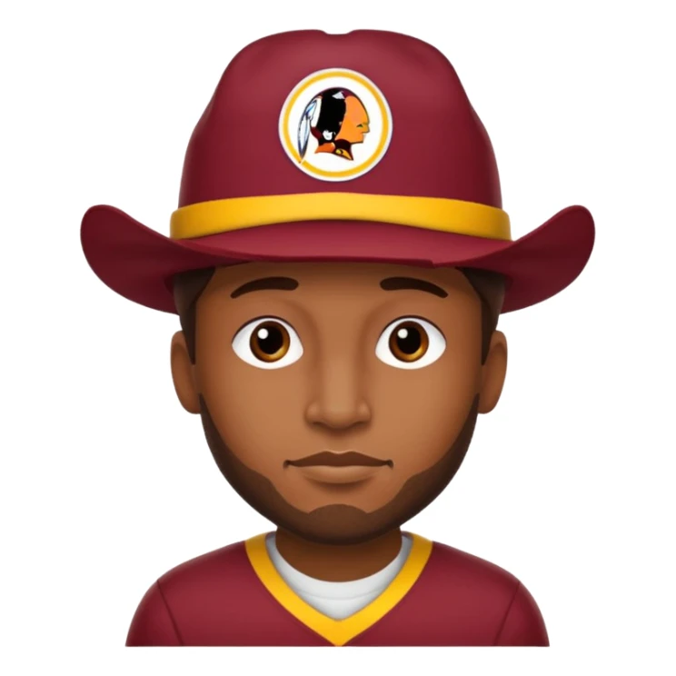 Washington Redskins hat on a man emoji sticker