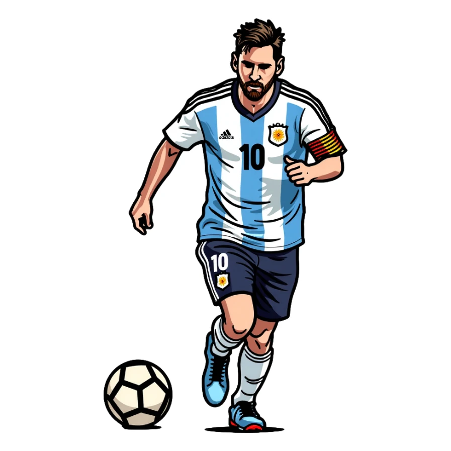 Lionel Messi soccer player with Argentine jersey number 10 sticker