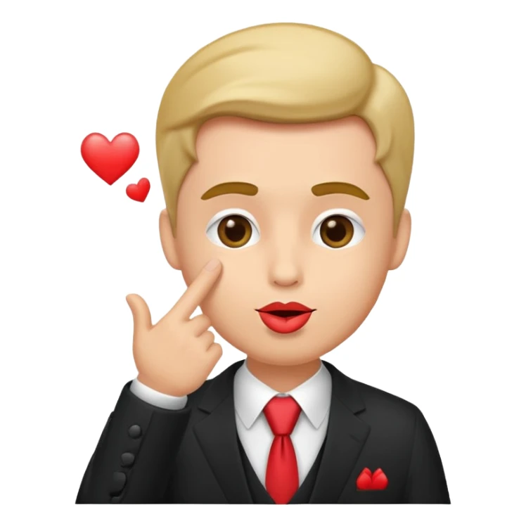 man in suite blowing a kiss. sticker