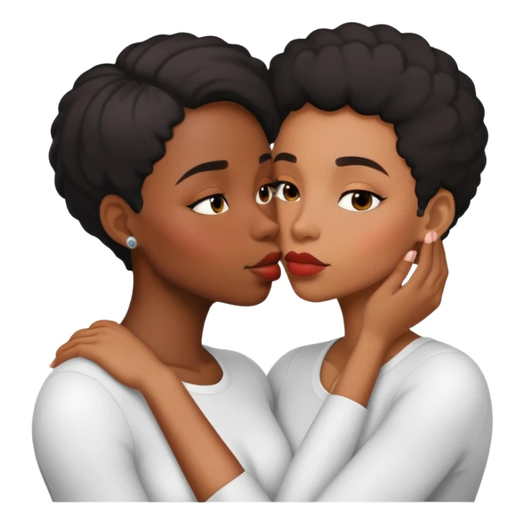 Black lesbian couple kissing  sticker