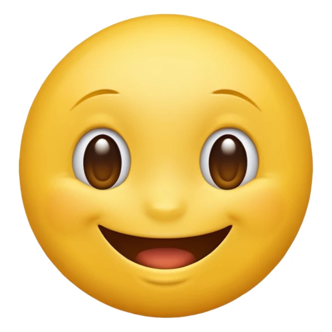 happy yellow emoji face, grinning, cheerful sticker