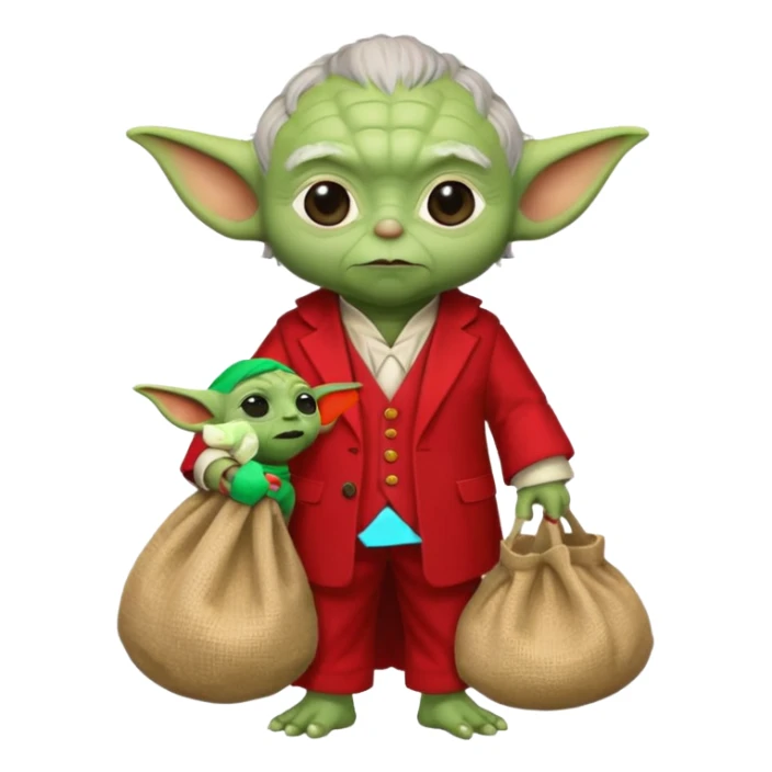 yoda santa sticker