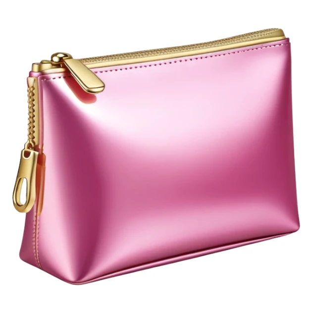 pink and gold makeup bag sticker