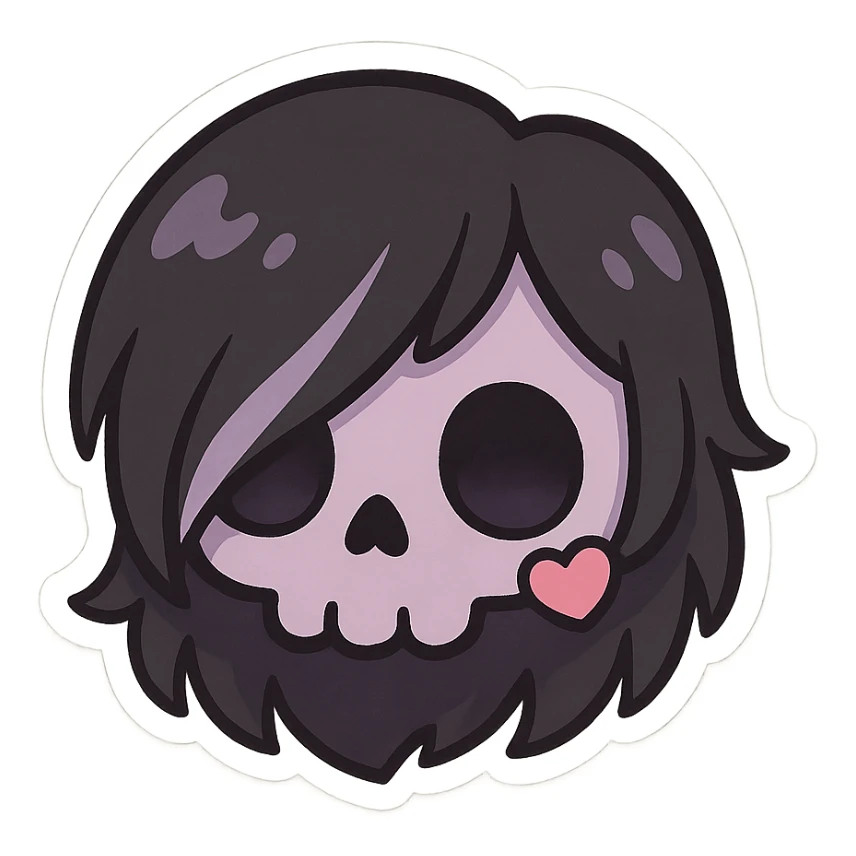 pastel emo black object   sticker