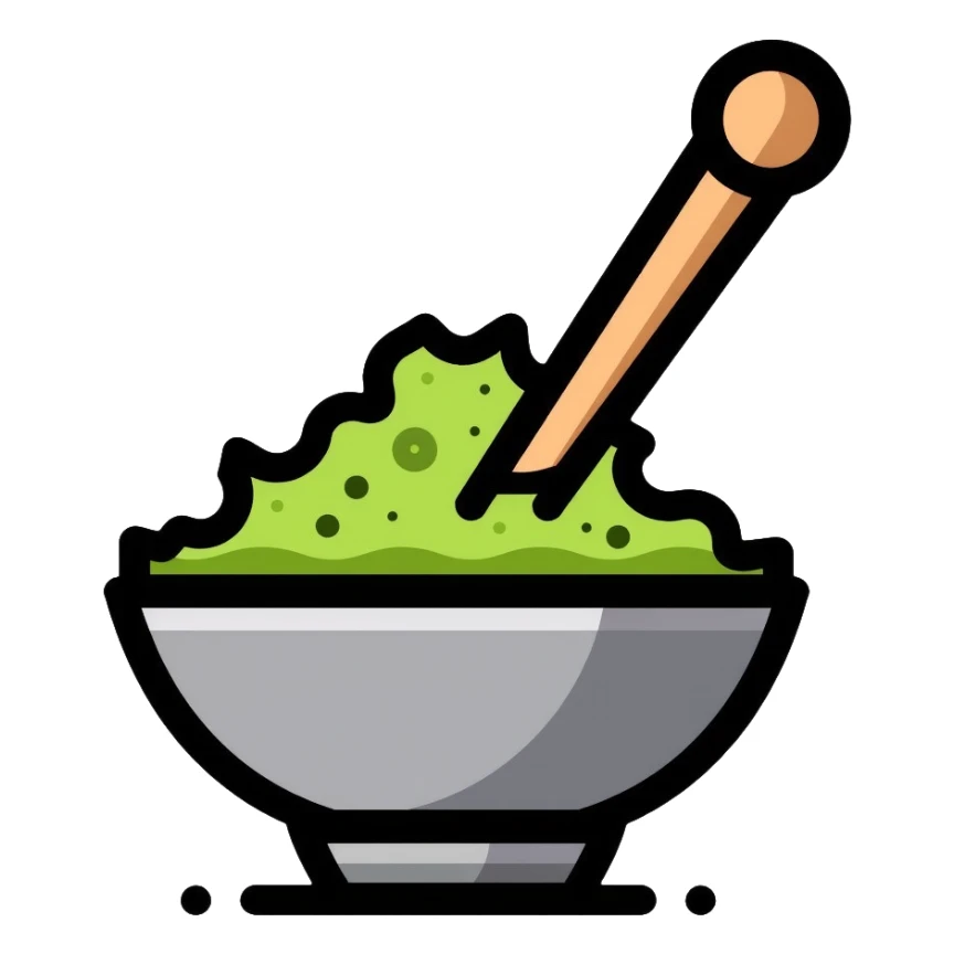 wasabi grinder with fresh wasabi root, traditional Japanese utensil sticker