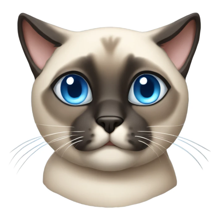 Chunky Siamese cat with dark face and blue eyes sticker