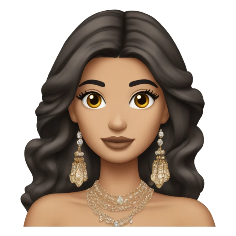 Kylie Jenner Princess with jewellery brown hair sticker