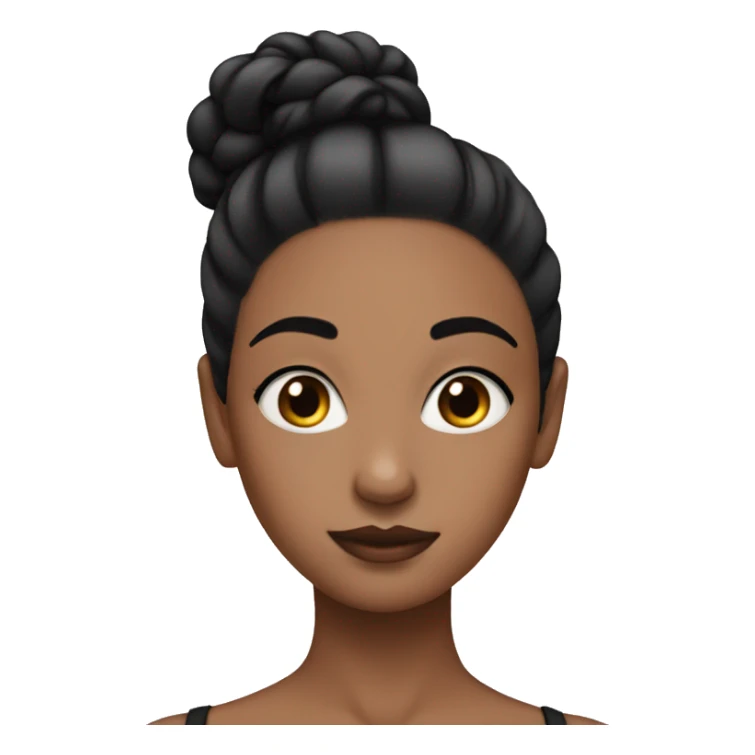 Light medium girl with slick black bun  sticker