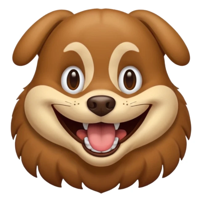 Dog with big smiling mouth but no teeth sticker