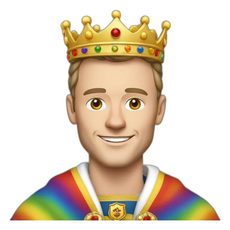 Jonathan Toews as a rainbow king with a royal robe on sticker