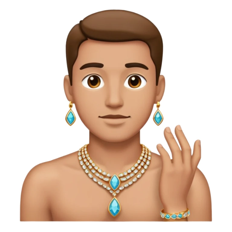 male portrait with jewelry sticker