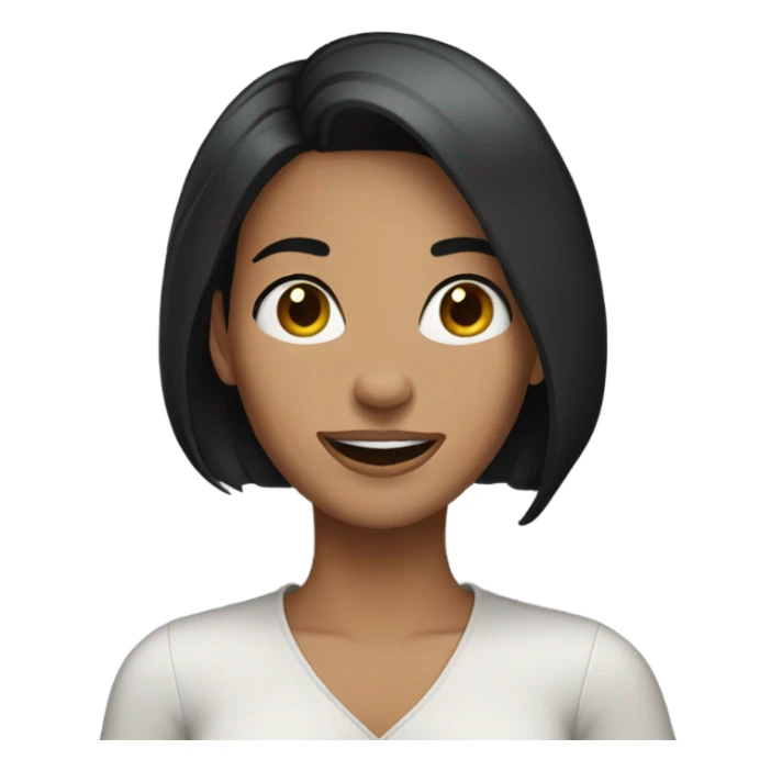 Woman dark hair bob happy sticker