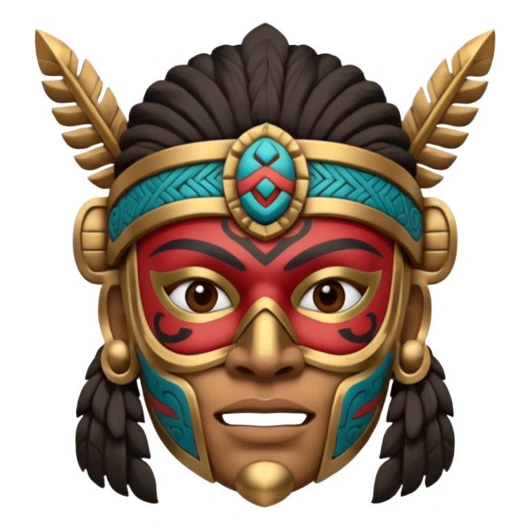face full maya masked tradational mayan warrior sticker