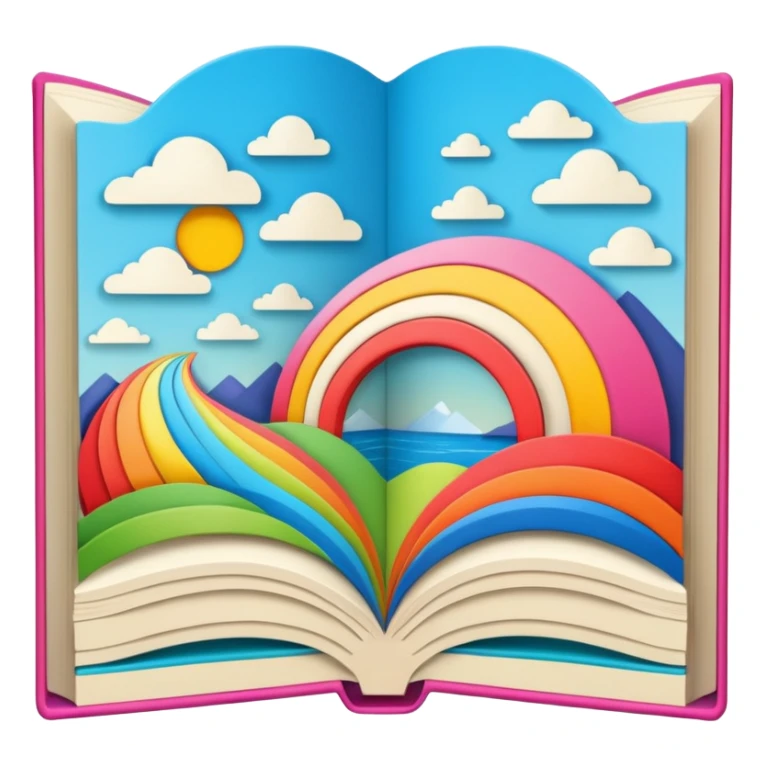 a story picture folding book sticker