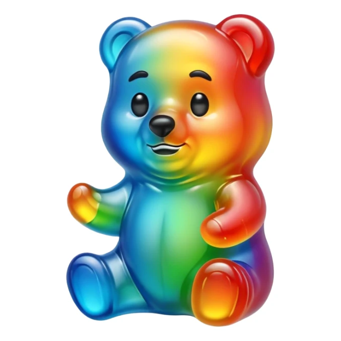 gummy bear with long hair, only head  sticker