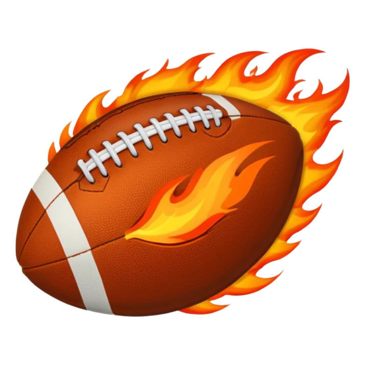 a flaming American football sticker