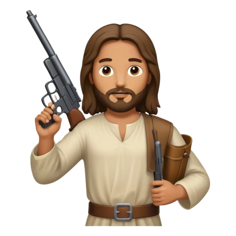 Jesus Christ with a gun sticker