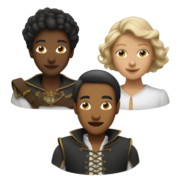 Three musketeers 2 black women 1 white male sticker