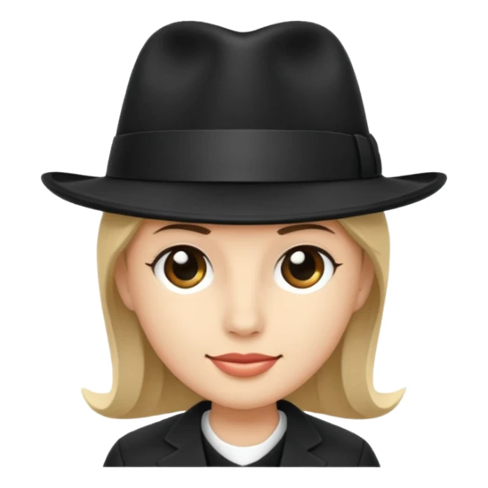  Black Fadora with no man or face sticker