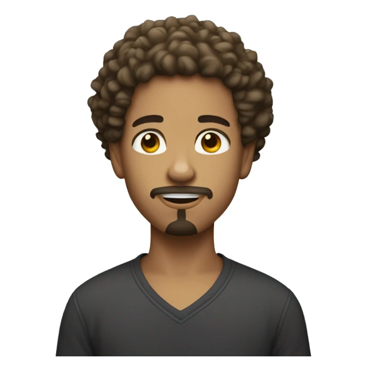 light skin boy with goatee and curly hair  sticker