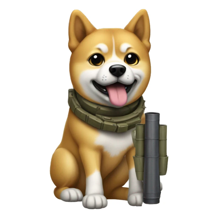 Doge holding a 120mm artillery round sticker