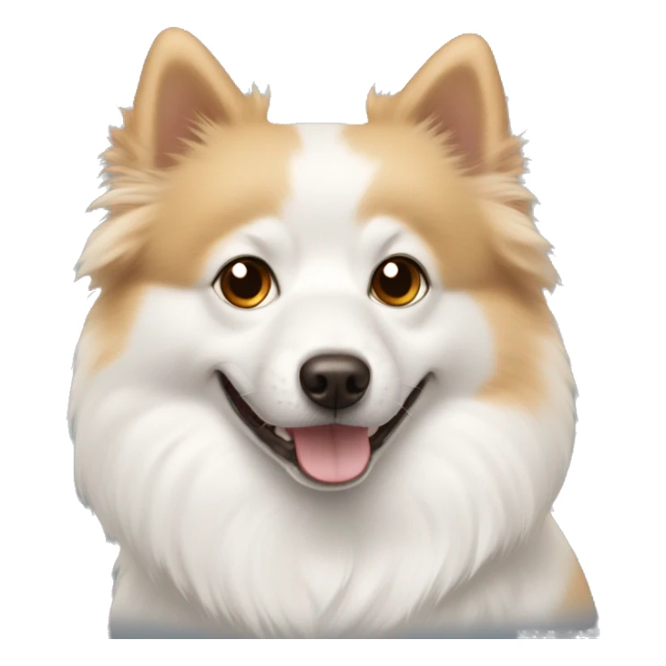 white spitz with beige muzzle around eyes and brown eyes sticker