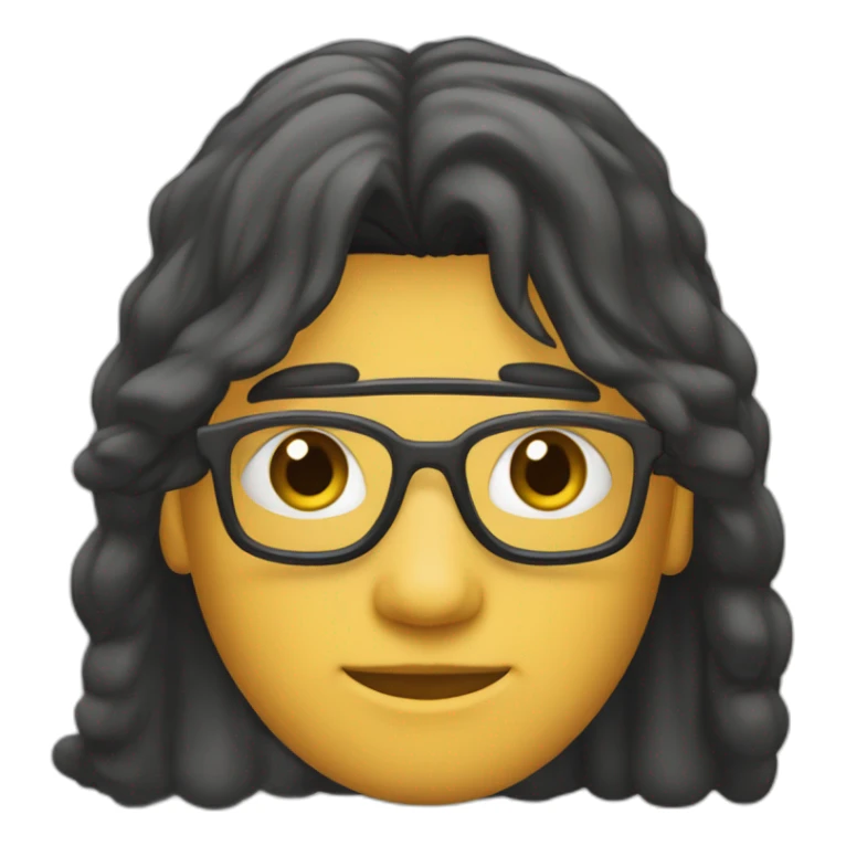 Joven programador, cabello mullet, lentes negros, cabello castaño sticker