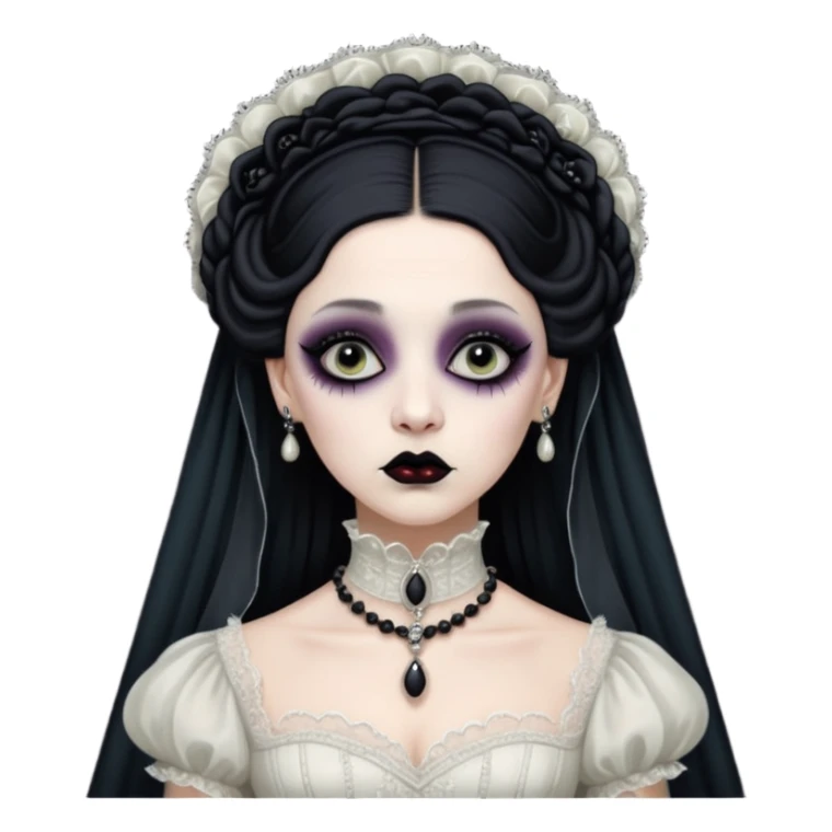 Lene Lovich like victorian creepy bride sticker