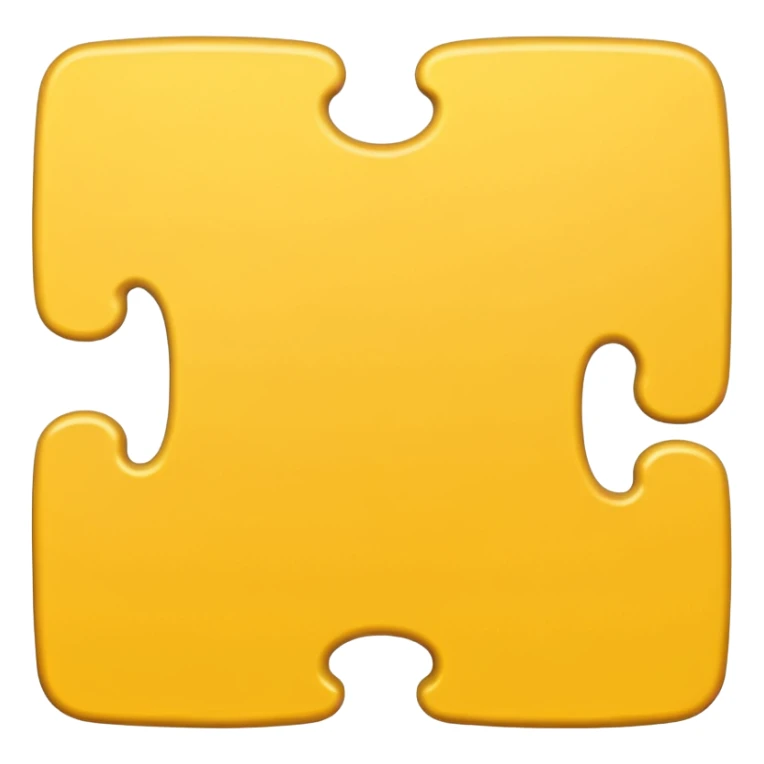 yellow puzzle piece emoji, classic jigsaw shape sticker