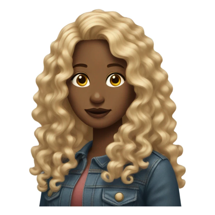 Gorgeous light brown woman with blonde long curly hair  sticker