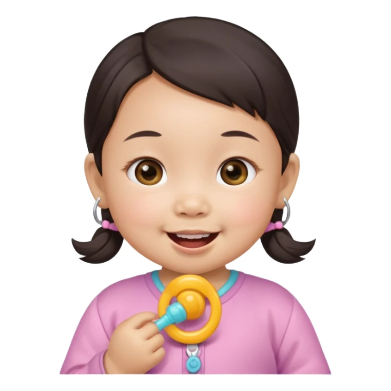 a asian baby girl with pacifier sticker