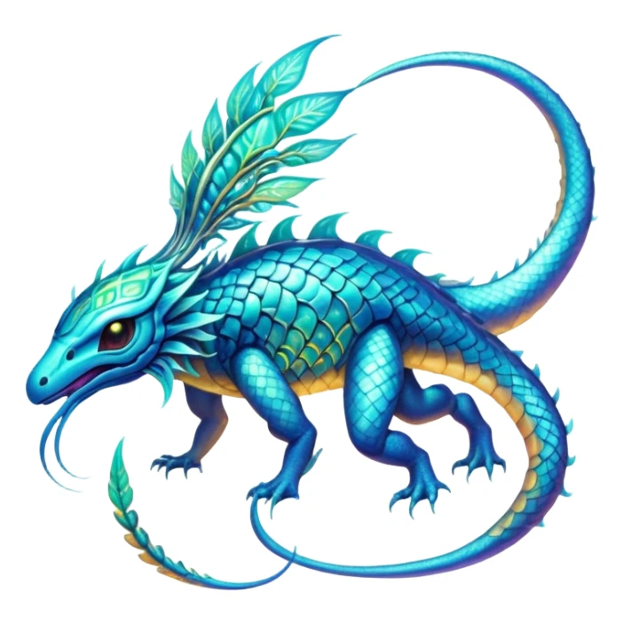 Epic exotic divine complex detailed iridescent aesthetic-scenery-Fakémon-creature sticker