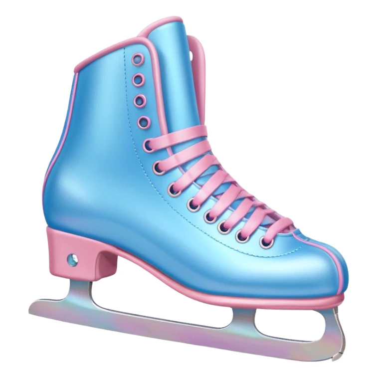 Blue and pink pastel ice skates sticker