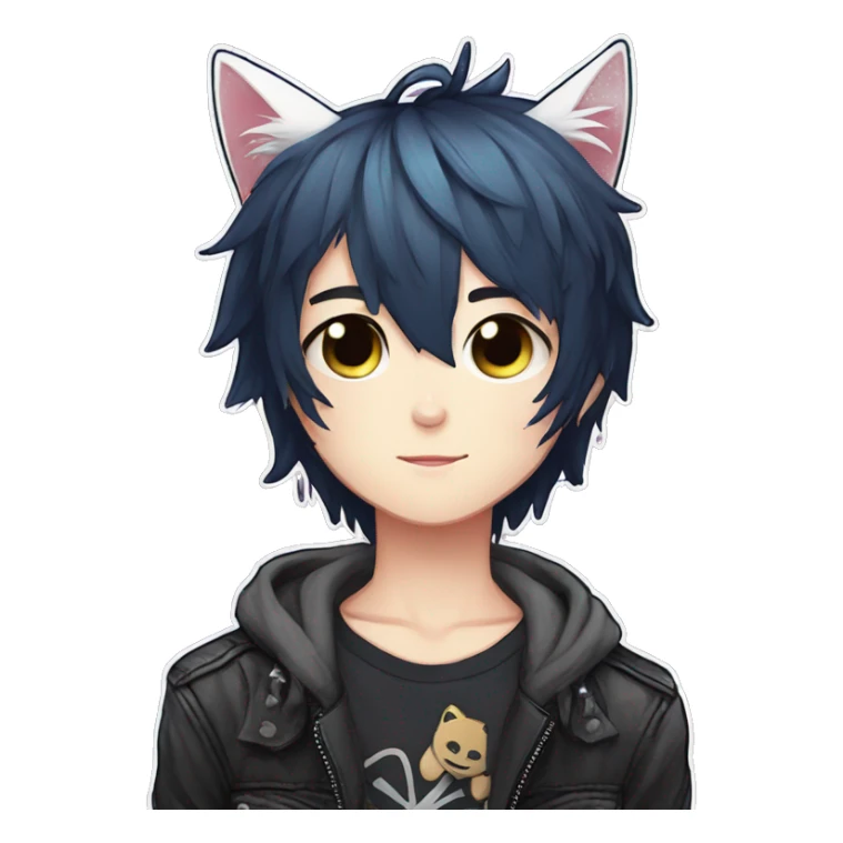 Cute Edgy Attractive Gorgeous Kawaii Anime Punk Catboy sticker