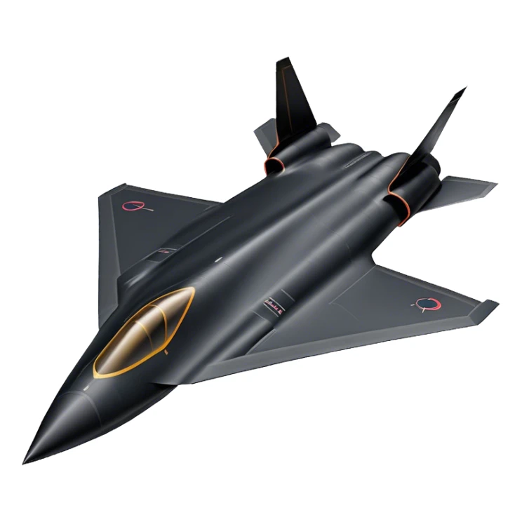 SR-71 Blackbird - Lockheed Martin (Stealth Grey) A sleek, high-speed reconnaissance aircraft with an elongated, needle-like fuselage and a smooth, aerodynamic design. The body is finished in a deep, matte jet-black with subtle panel lines and heat-resistant detailing. Its twin engines are seamlessly integrated into the structure, with sharp, swept-back wings that emphasize speed and stealth. The cockpit canopy is tinted, adding to its mysterious, high-tech aesthetic, while the overall silhouette exudes an aura of unmatched velocity and secrecy. sticker
