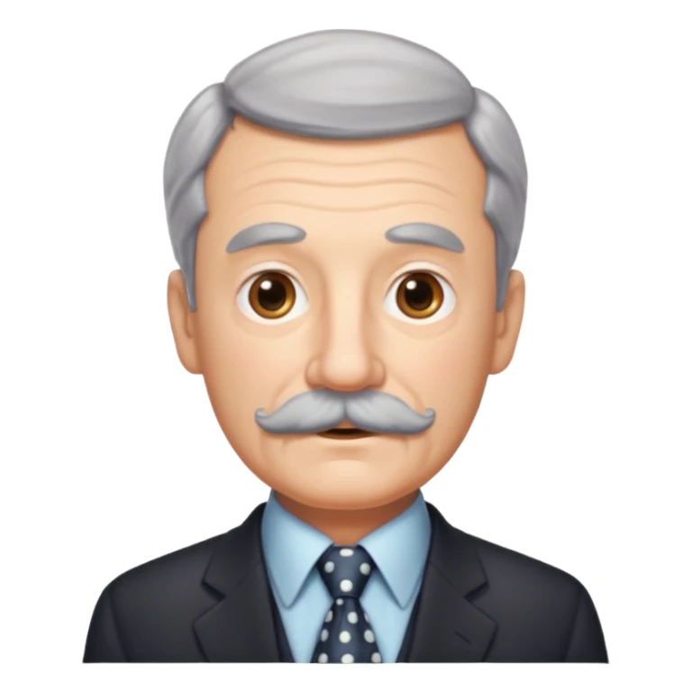 Grandpa with gray mustache & polka-dot tie sticker