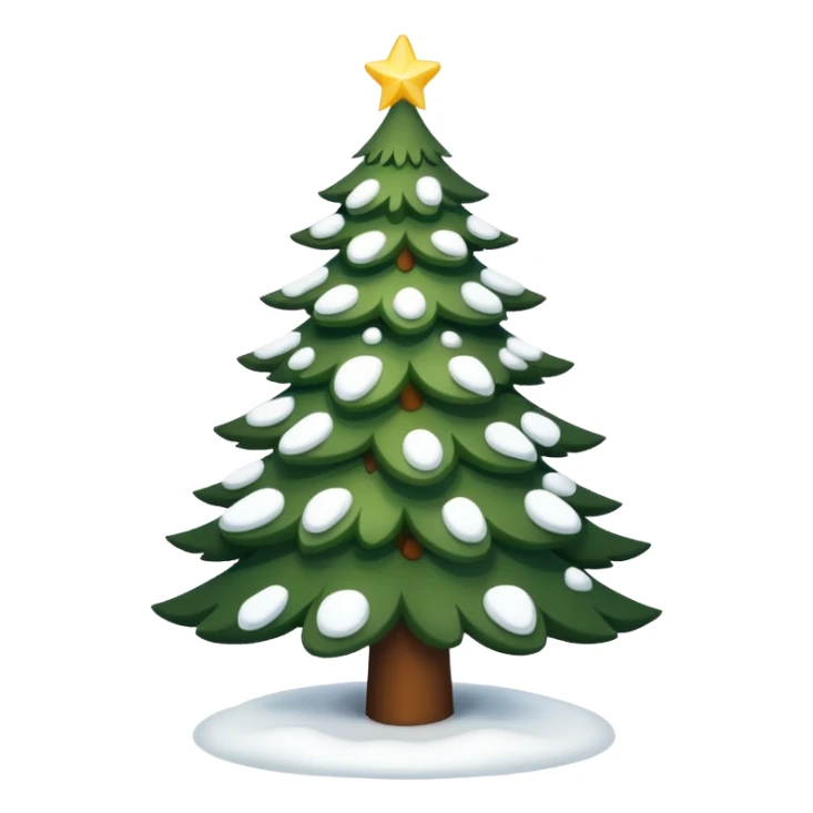 Christmas tree with white lights in nature and snow on top sticker