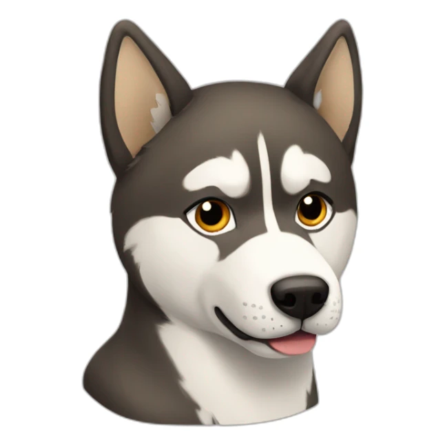 husky with shiba colored fur, 3/4 view sticker