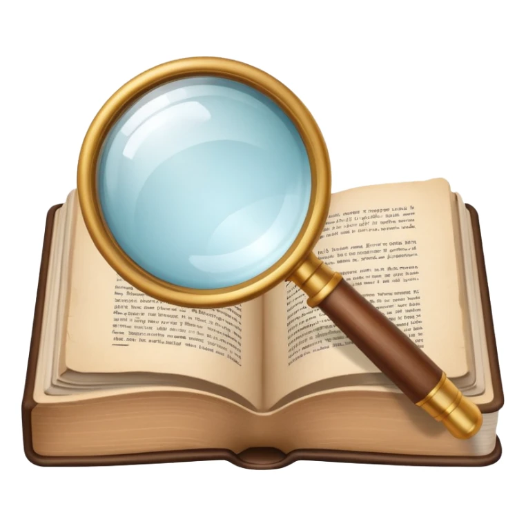 Magnifying glass above book  sticker