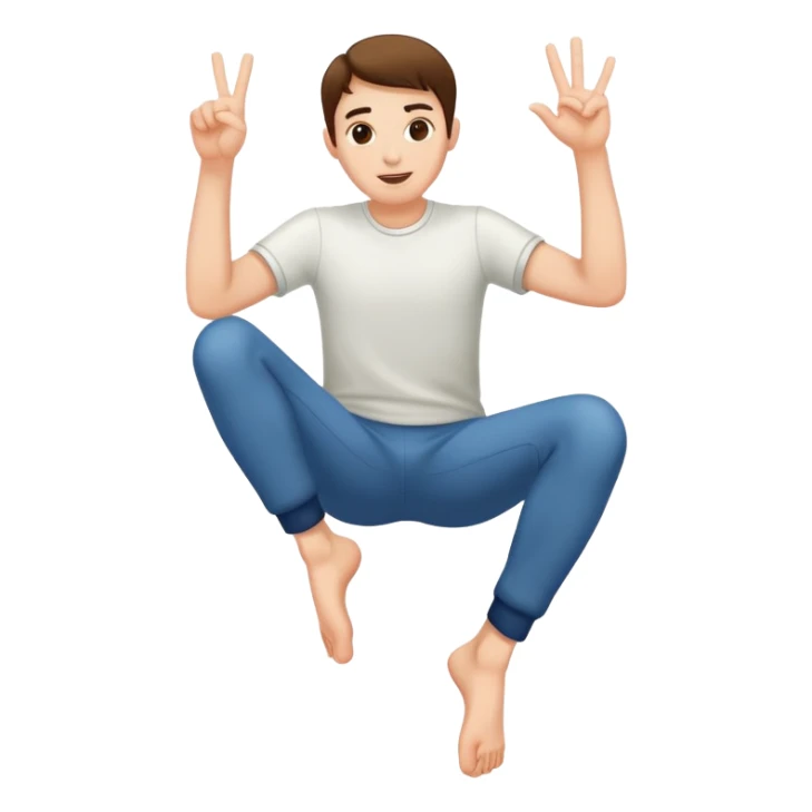 Flipping off with feet in the air sticker