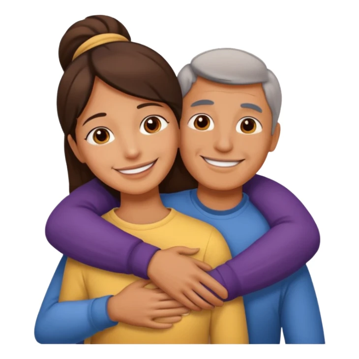 emoji de abrazar a papa y mama sticker