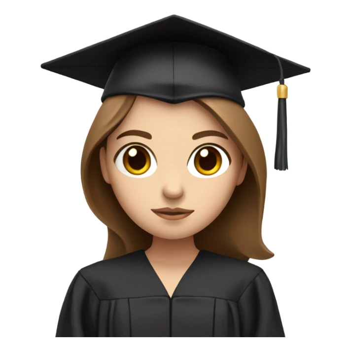 Graduated white girl brown hair sad sticker